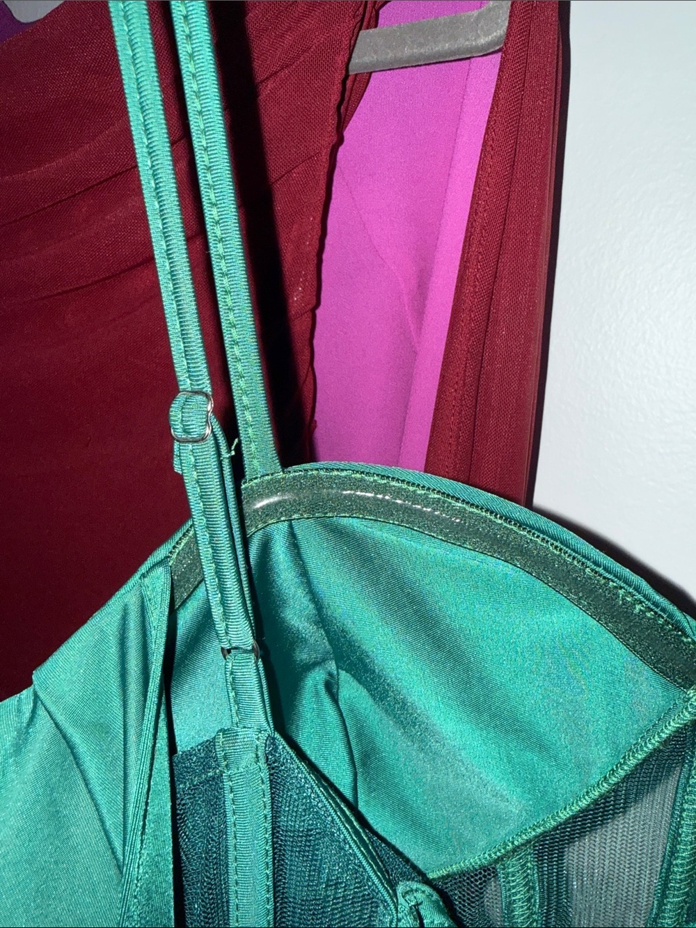 Emerald Green Strapless Maxi Evening Dress - Picture 7 of 7